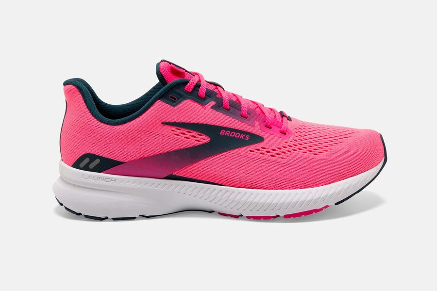 Brooks Israel Launch 8 Road Running Shoes Womens - Pink/Navy - GTV-147820